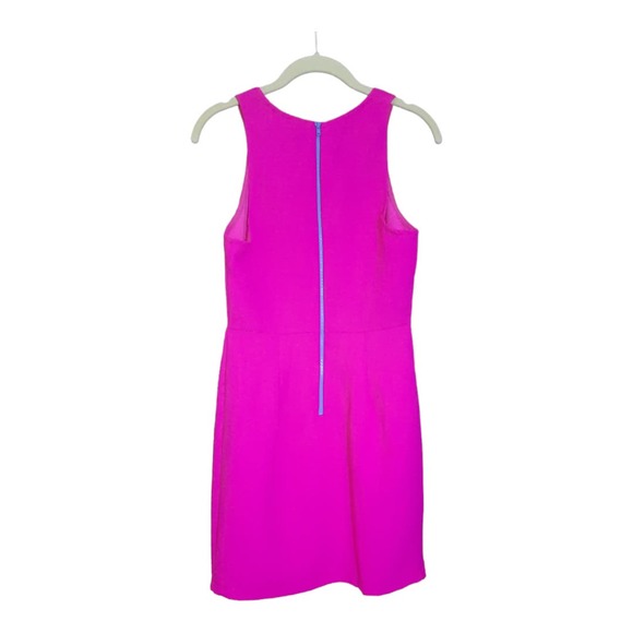 Everly Womens Hot Barbiecore Pink A-Line Dress Exposed Blue Back Zip Size Small - Picture 2 of 5